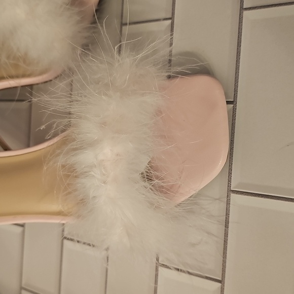 Apt. 9 Pink Feathered Heels - Picture 2 of 8